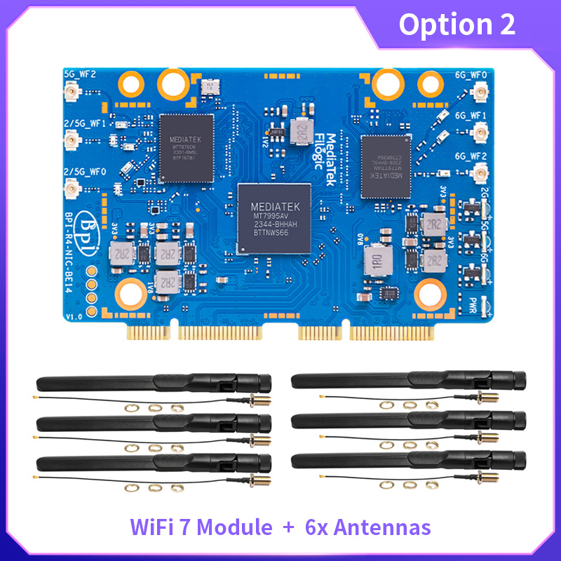 Bananapi Bpi R4 Wifi 7 - BPI-R4-NIC-BE14 WiFi 7 Modülü, MediaTek MT7995AV