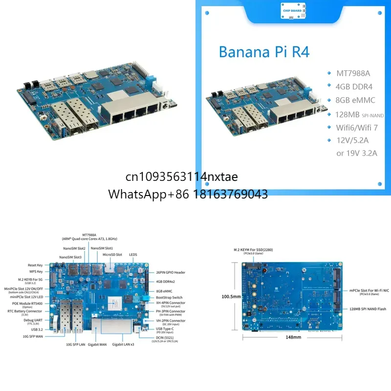 Bananapi Bpi R4 Wifi 7 - 2026 Sıcak! Banana Pi BPI R4