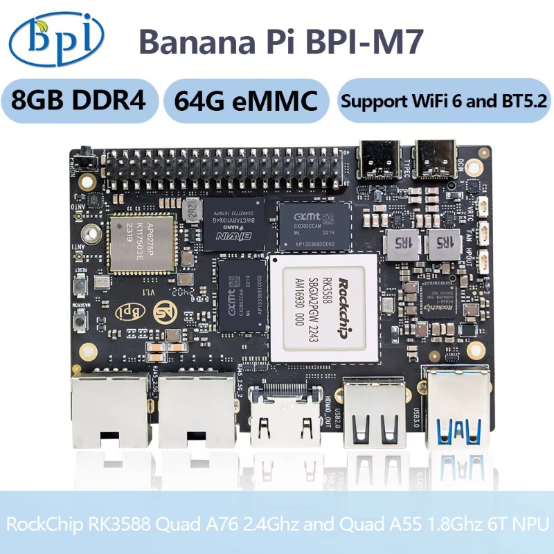 【Sıcak Fırsat】Banana Pi BPI-M7 - Banana Pi Bpi M7 Rk3588 incelemesi ve fiyatı