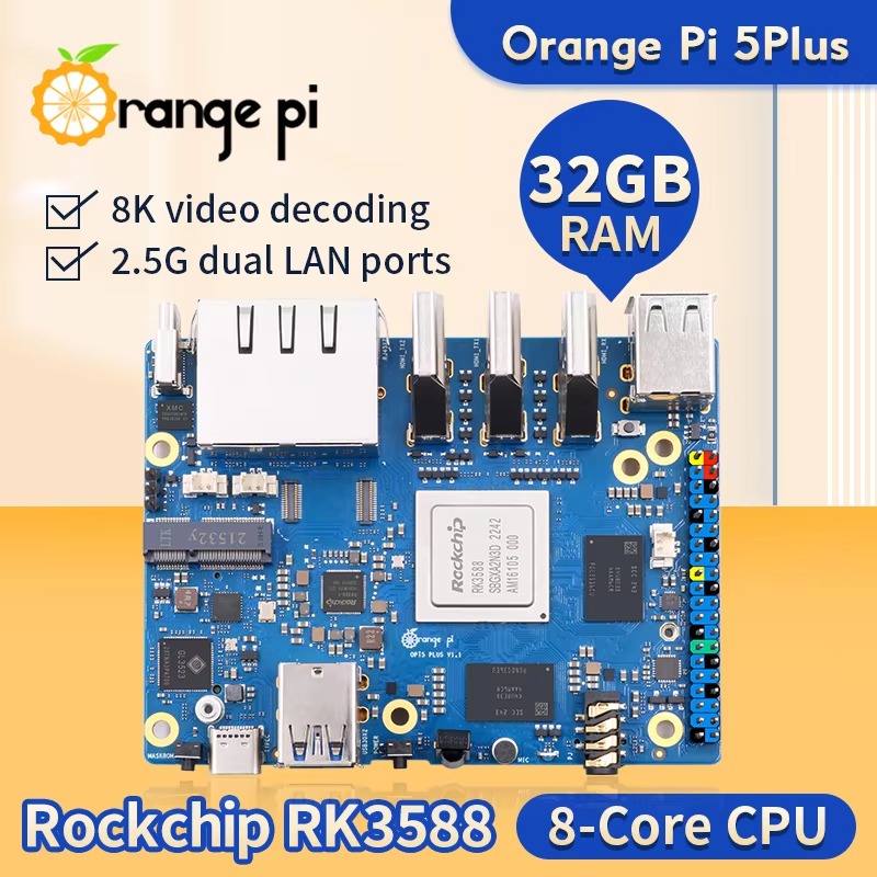 DroMaRockchip Tek Kartlı RK358 - Orange Pi 5 Plus 32Gb incelemesi ve fiyatı